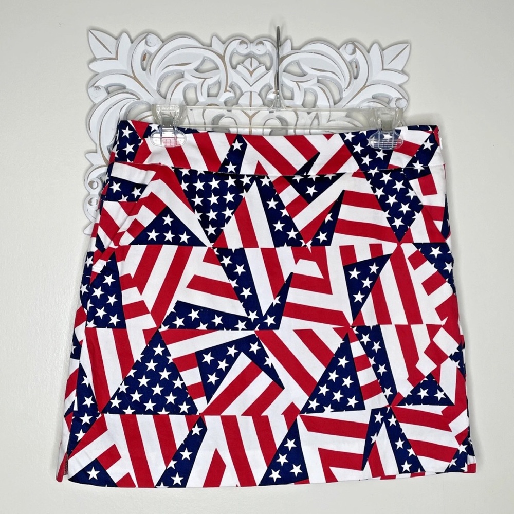 Loudmouth Red, White, and Blue Star Pattern Skort